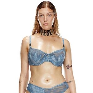 SAVAGE X DIESEL STONEWASH AND LACE UNLINED BALCONETTE BRA